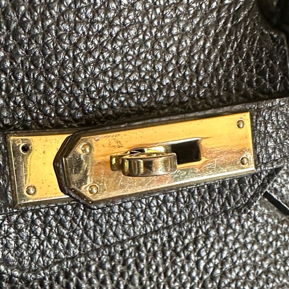 Designer inspired Birkin Tote bag Elegant Black Leather Bag - Picture 4 of 9